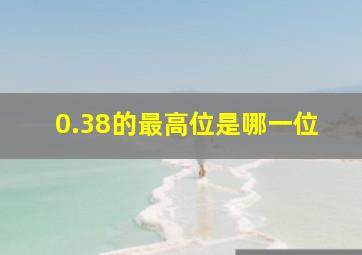 0.38的最高位是哪一位