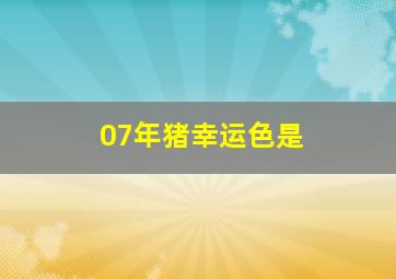 07年猪幸运色是