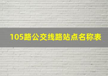 105路公交线路站点名称表