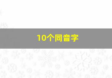 10个同音字