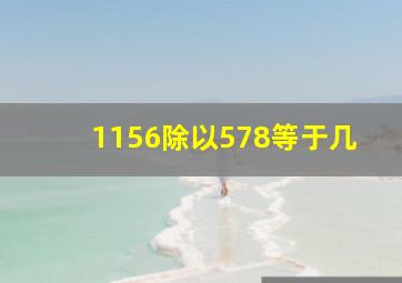 1156除以578等于几