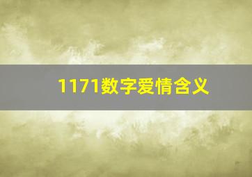 1171数字爱情含义