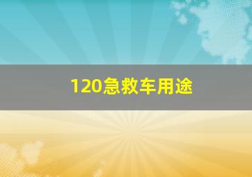 120急救车用途