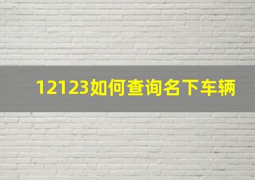 12123如何查询名下车辆