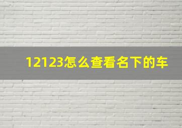 12123怎么查看名下的车