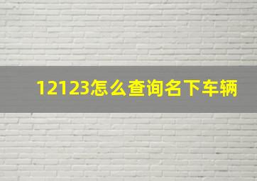 12123怎么查询名下车辆