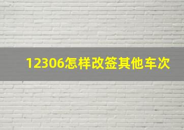 12306怎样改签其他车次