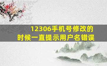 12306手机号修改的时候一直提示用户名错误