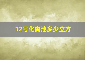 12号化粪池多少立方