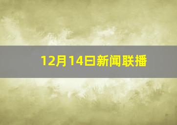 12月14曰新闻联播