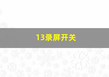 13录屏开关