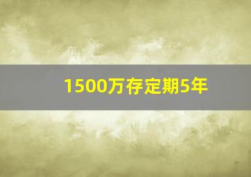 1500万存定期5年