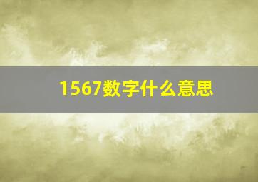 1567数字什么意思