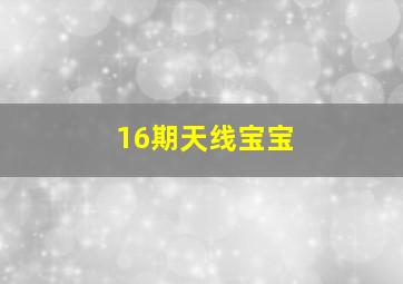 16期天线宝宝