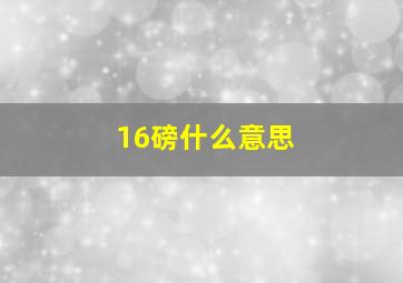 16磅什么意思