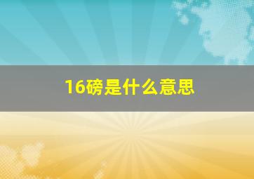 16磅是什么意思