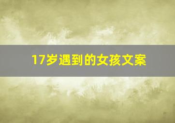 17岁遇到的女孩文案