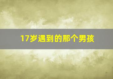 17岁遇到的那个男孩