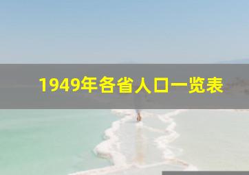 1949年各省人口一览表