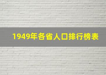 1949年各省人口排行榜表