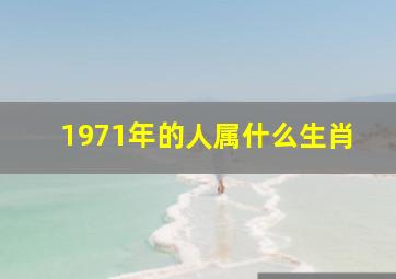 1971年的人属什么生肖