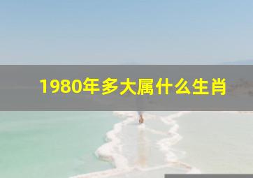 1980年多大属什么生肖