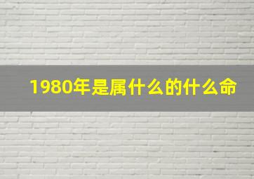 1980年是属什么的什么命