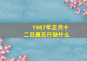 1987年正月十二日属五行缺什么