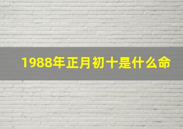 1988年正月初十是什么命