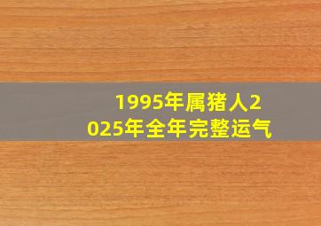 1995年属猪人2025年全年完整运气