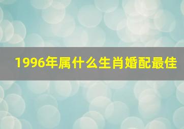 1996年属什么生肖婚配最佳