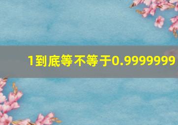 1到底等不等于0.9999999