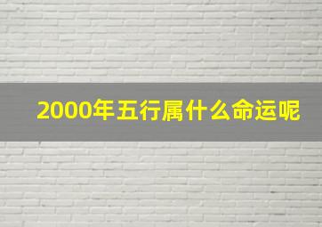 2000年五行属什么命运呢