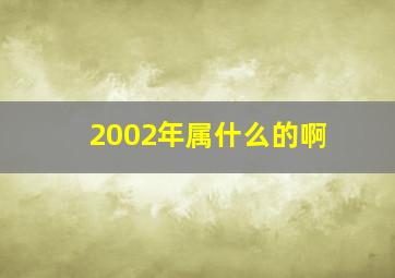 2002年属什么的啊