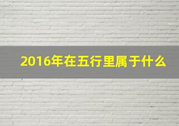 2016年在五行里属于什么