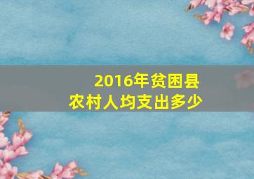 2016年贫困县农村人均支出多少