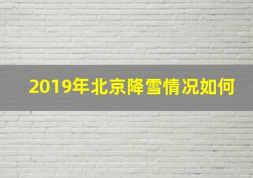 2019年北京降雪情况如何