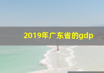 2019年广东省的gdp