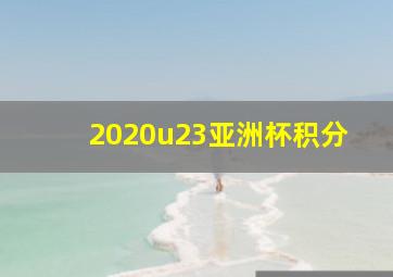 2020u23亚洲杯积分