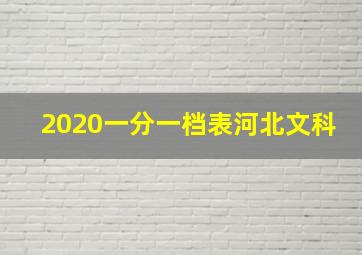 2020一分一档表河北文科