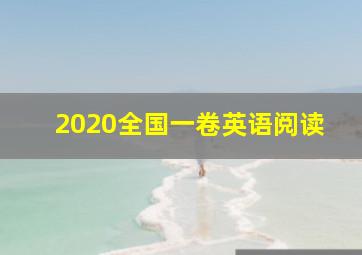 2020全国一卷英语阅读