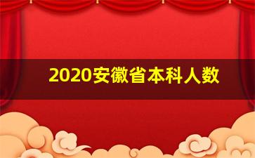 2020安徽省本科人数