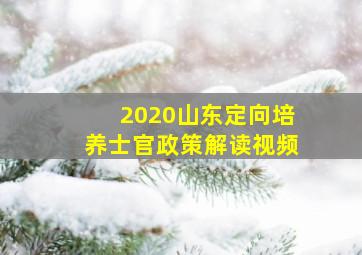 2020山东定向培养士官政策解读视频