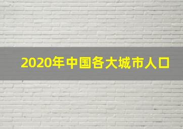 2020年中国各大城市人口