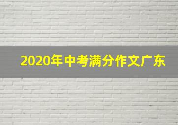 2020年中考满分作文广东