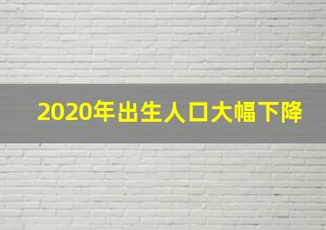 2020年出生人口大幅下降