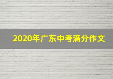 2020年广东中考满分作文