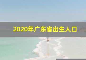 2020年广东省出生人口