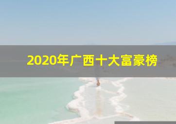 2020年广西十大富豪榜