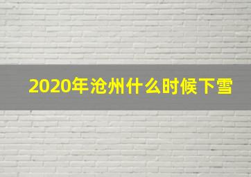 2020年沧州什么时候下雪